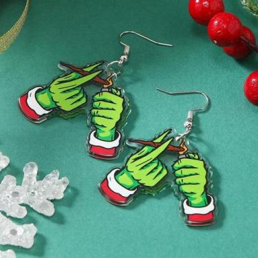 Imagem de Brincos, Colar e Chaveiro de Natal com Pingente de Monstro Verde - Ace
