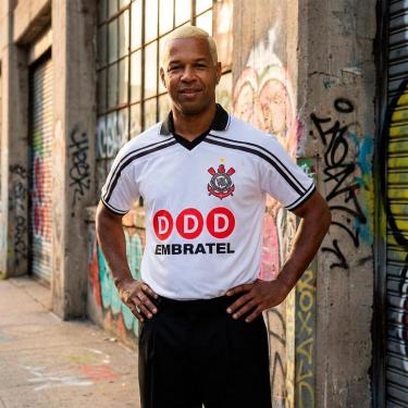 Imagem de Camisa Corinthians 1998 Retrô DDD Embratel Branca Masculina-Masculino