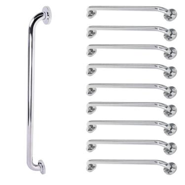 Imagem de Barra de Apoio Alca 80cm kit 9 Uni Acessibilidade Deficiente Cadeirante Idoso Box Banheiro Seguranca Corrimao Corredor