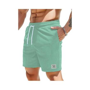 Imagem de Verão nova cor sólida rendas sweatpants veludo simples trimestre short