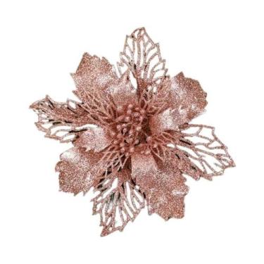 Imagem de Flores Artificiais Ocas Com Glitter Multicoloridas De 15CM Para Decora