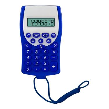 Imagem de Mini Calculadora De Bolso Cordão 8 Dígitos Cálculo azul