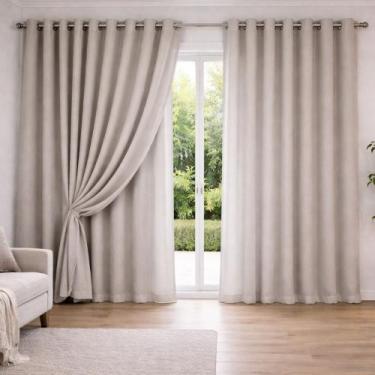 Imagem de Cortina Linho Premium com Forro Microfibra Luxuosa 3 x 2,40/2,50/2,60/