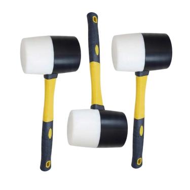 Imagem de Martelo Borracha Marreta Ergonomico Kit 3 Uni Assenta Piso Obra Reparo Piso Ceramica Ladrilho Taco Reparo Manutençao