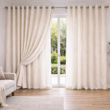 Imagem de Cortina Linho Premium com Forro Microfibra Luxuosa 3 x 2,40/2,50/2,60/