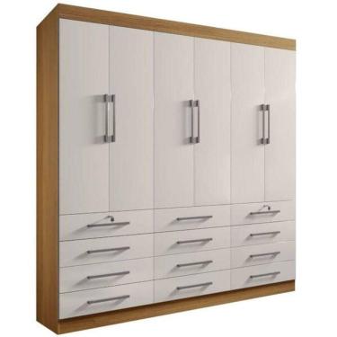 Imagem de Guarda Roupa Casal 6 Portas 12 Gav Mônaco-cina-off - D`doro