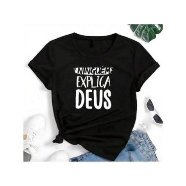 Imagem de Blusa T-shirt Plus Size Linda Eis-me Aqui Camiseta Feminina Blusinha T