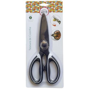Imagem de Tesoura Multiuso Aço Inox 19cm Cabo ABS Ergonômica Casual Home