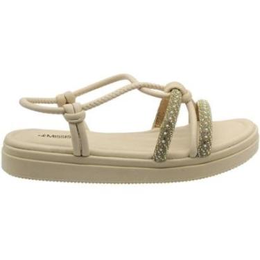 Imagem de Sandália Plataforma Mississipi Tiras Strass Brilho Feminina-Feminino