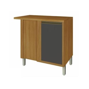 Imagem de Balcao Baronesa Canto 1 Porta com Tampo Freijo/Grafite Nesher, Freijó 