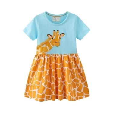 Imagem de Vestido De Princesa Com Aplique De Girafa Para Meninas, Moda Infantil 