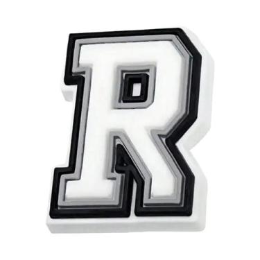 Imagem de Acessório De PVC Para Crocs, Charme De Letras Preto E Branco Para Puls