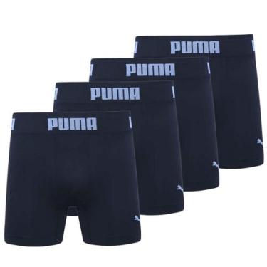 Imagem de Kit 4 Cuecas Puma Boxer Sem Costura Poliamida Respirável, Azul, eg