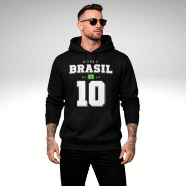 Imagem de Moletom Masculino Canguru Brasil 10 Estilo Esportivo Premium-Masculino