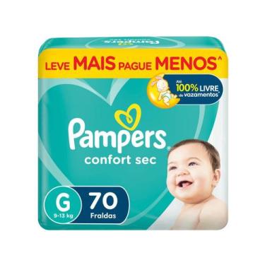Imagem de Fralda Pampers Confort Sec Tam. G 9 a 13kg 70 Unidades, G, 70