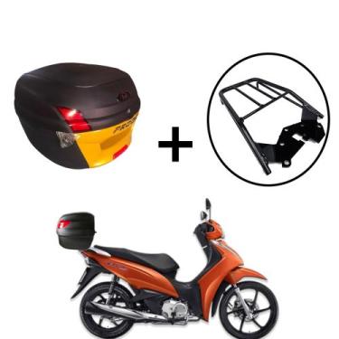 Imagem de Baú Bauleto Awa Pross 34l + bagageiro de  Biz 2018+, dourado