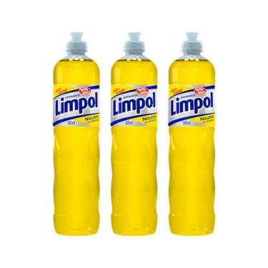 Imagem de Detergente Limpol Neutro Líquido com 3 unidades 500ml