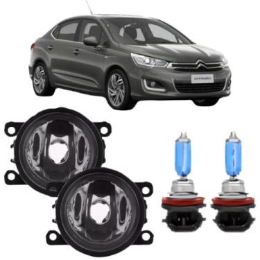 Imagem de Par farol milha citroen c4 lounge 2013 a 2018 e super branca - BIBAS