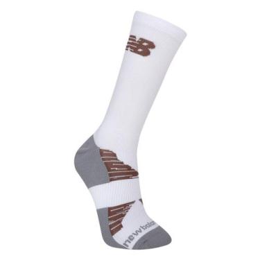 Imagem de Meia New Balance Performance Run Masculina, Branco, Marrom, 39/43