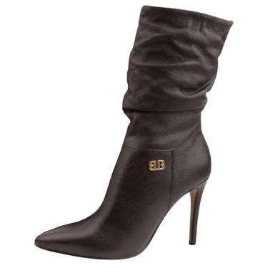 Imagem de Bota Feminina Couro Conforto Social Salto Fino Alto Bottero