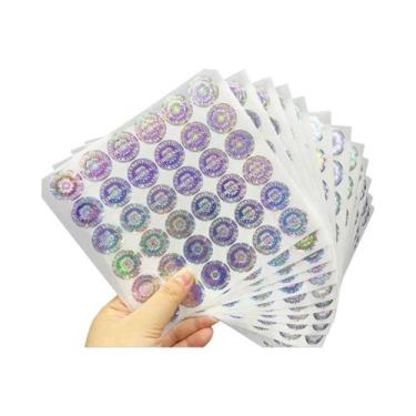 Imagem de Adesivos Holográficos Dourados E Prateados Com Lacre De Segurança 216p