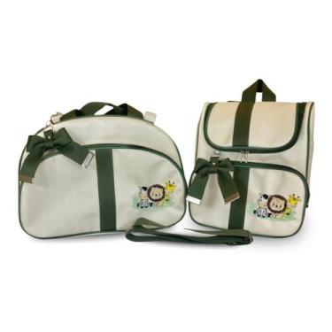 Imagem de Kit Bolsa Maternidade 2 Peças Luxo Grande Impermeável + Mochila para B