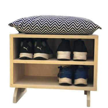 Imagem de Sapateira Puff Chevron Preto E Branco - SHOPPINGNET