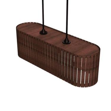 Imagem de Luminária Pendente Belvedere Modelo Ripado Marrom