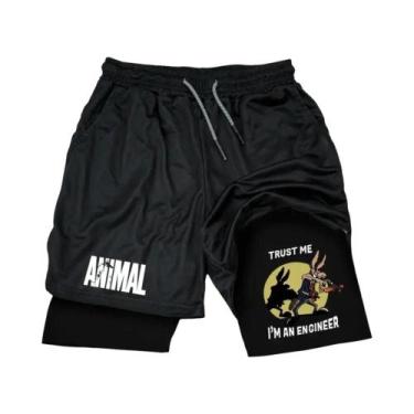 Imagem de Shorts De Verão Masculinos Com Estampa De Pato Em Desenho Animado, Sec