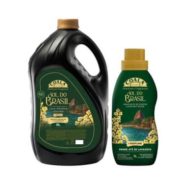 Imagem de Kit Coala Sol do Brasil Lava Roupas Líquido 5L e Amaciante Concentrado