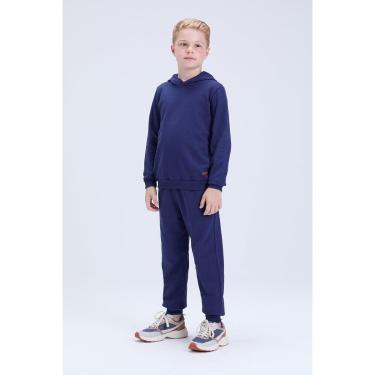 Imagem de Conjunto Infantil de Inverno Masculino Moletom Básico com Capuz-Masculino