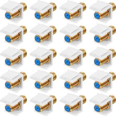 Imagem de Conectores de cabo coaxial Weewooday F-Type RG6 20 unidades azuis