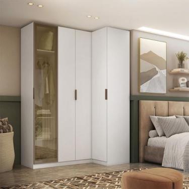 Imagem de Guarda Roupa de Canto Reto 4 Portas Reflecta Altezza Clean Belmax Cor: