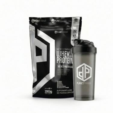 Imagem de Kit Whey Protein 100% 32g de Proteína 2Kg + Coqueteleira 600ml - Plane