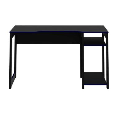 Imagem de Mesa Gamer 136cm com 2 Prateleiras e Porta CPU ME4152 Preto/Azul Tecno