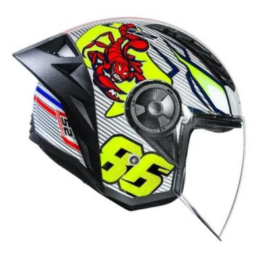 Imagem de Capacete LS2 Aberto Airflow 2 Sting Branco e Amarelo Masculino e Femin