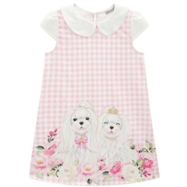 Imagem de Vestido Infantil Verão Super Cetim Xadrez Rosa - Infanti, 14, Rosa
