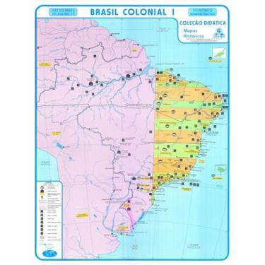 Imagem de Mapa Histórico - Brasil Colonial 1 - COM SUPORTE - Bia Mapas
