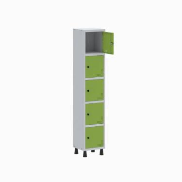 Imagem de Armário Guarda Volume Locker Roupeiro 1 Vão 5 Portas GR301/5 Light Cin