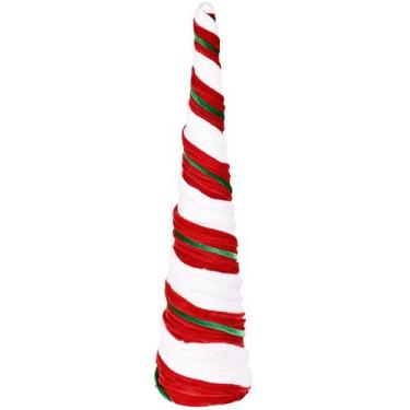 Imagem de Árvore de Natal cone branco, vermelho e verde Grillo 49 cm