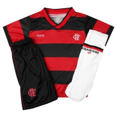 Imagem de Conjunto Infantil Flamengo Uniforme Dry Oficial - Revedor, Tam 8, Verm