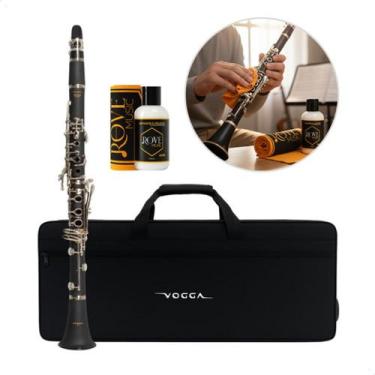 Imagem de Clarinete Vogga 17 Chaves Niqueladas Vscl701n + Polidor Rove