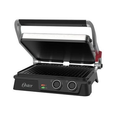 Imagem de Grill Elétrico Oster OGRL640 Timer Control com Chapas Destacáveis 2100W Preto 220V