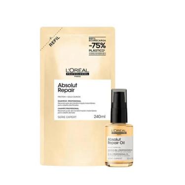 Imagem de Loreal Absolut Repair Gold Quinoa Sh Refil 240ml + Óleo 30ml - Loreal 