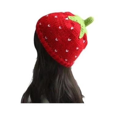 Imagem de Gorro Feminino De Crochê Quente Para Inverno, Leve, Casual, Com Design