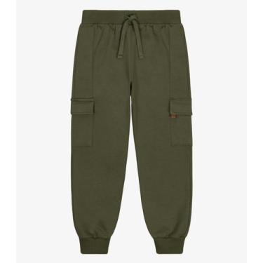 Imagem de Calça Infantil Menino Moletom Felpa Trick Nick Verde, 14, Verde