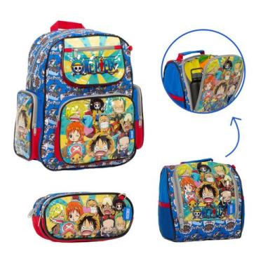 Imagem de Kit Bolsa Escolar Menino One Piece Costas Passeio Aulas - Toys 2U