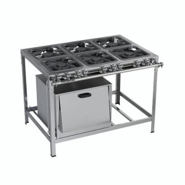 Imagem de Fogão Industrial Stori Top Baixa Pressão com Forno 6 Bocas M19 Metalma