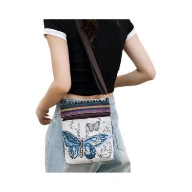 Imagem de Bolsa De Ombro De Lona Bordada Étnica Retro Para Mulheres, Bolsa De Te
