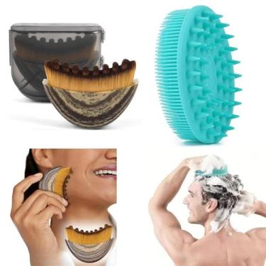 Imagem de Kit Escova Drenagem Linfatica Facial + Esponja de Silicone Banho Limpe
